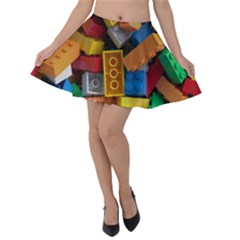 Lego, Toy Block, Colorfulness Velvet Skater Skirt