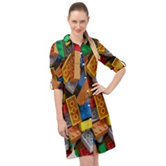 Lego, Toy Block, Colorfulness Long Sleeve Mini Shirt Dress