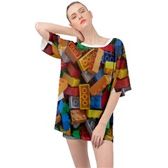 Lego, Toy Block, Colorfulness Oversized Chiffon Top by kyorashop23