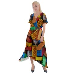 Lego, Toy Block, Colorfulness Cross Front Sharkbite Hem Maxi Dress by kyorashop23