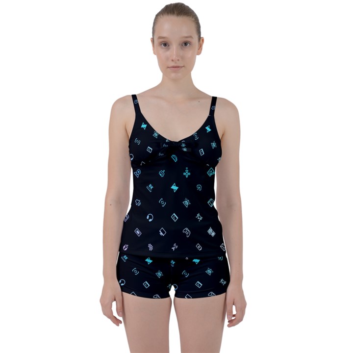 Noice, Dark, Gamer, Games, Gaming, Logo Tie Front Two Piece Tankini