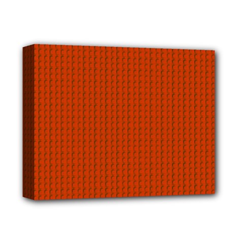 Orange Lego Texture Macro, Orange Dots Background Deluxe Canvas 14  X 11  (stretched) by kyorashop23