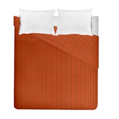 Orange Lego Texture Macro, Orange Dots Background Duvet Cover Double Side (full/ Double Size) by kyorashop23