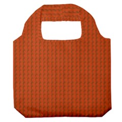 Orange Lego Texture Macro, Orange Dots Background Premium Foldable Grocery Recycle Bag by kyorashop23