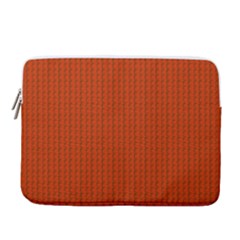 Orange Lego Texture Macro, Orange Dots Background 14  Vertical Laptop Sleeve Case With Pocket by kyorashop23