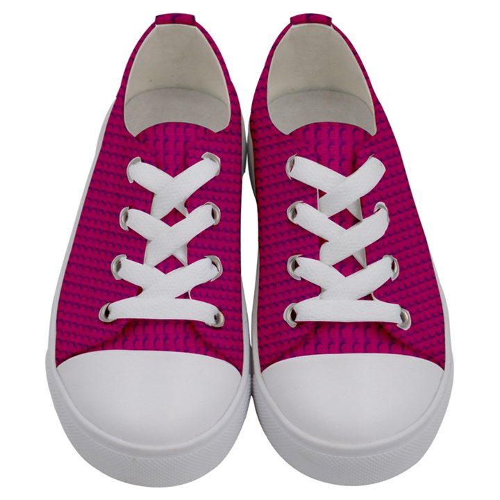 Purple Lego Texture Macro, Purple Dots Background Kids  Low Top Canvas Sneakers