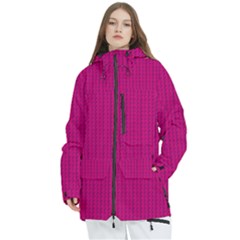 Purple Lego Texture Macro, Purple Dots Background Women s Multi Pockets Zip Ski And Snowboard Waterproof Breathable Jacket