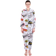 Pattern Seamless Texture Cartoon Hooded Jumpsuit (ladies)