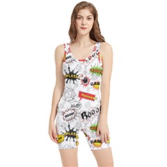 Pattern Seamless Texture Cartoon Women s Wrestling Singlet