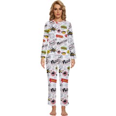 Pattern Seamless Texture Cartoon Womens  Long Sleeve Lightweight Pajamas Set by Bedest