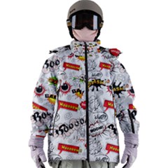 Pattern Seamless Texture Cartoon Women s Zip Ski And Snowboard Waterproof Breathable Jacket