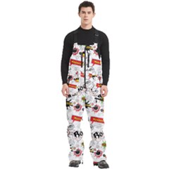 Pattern Seamless Texture Cartoon Men s Front Zip Ski And Snowboard Bib Pants by Bedest