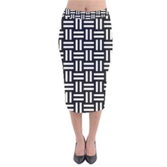 Frets Mosaic Pattern Geometric Velvet Midi Pencil Skirt by Bedest