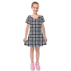 Frets Mosaic Pattern Geometric Kids  Short Sleeve Velvet Dress