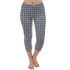 Marble Cracked Pattern Surface Capri Winter Leggings 