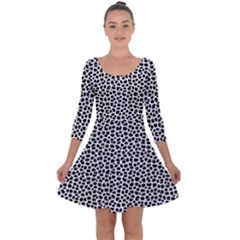 Marble Cracked Pattern Surface Quarter Sleeve Skater Dress by Bedest