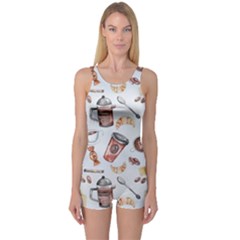 Coffee Mania Caffeine One Piece Boyleg Swimsuit