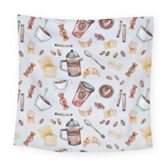 Coffee Mania Caffeine Square Tapestry (large)