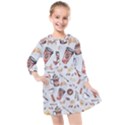 Coffee Mania Caffeine Kids  Quarter Sleeve Shirt Dress View1