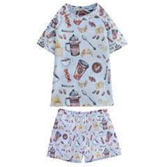 Coffee Mania Caffeine Kids  Swim T-shirt And Shorts Set by Bedest