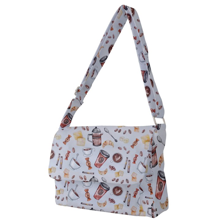 Coffee Mania Caffeine Full Print Messenger Bag (L)