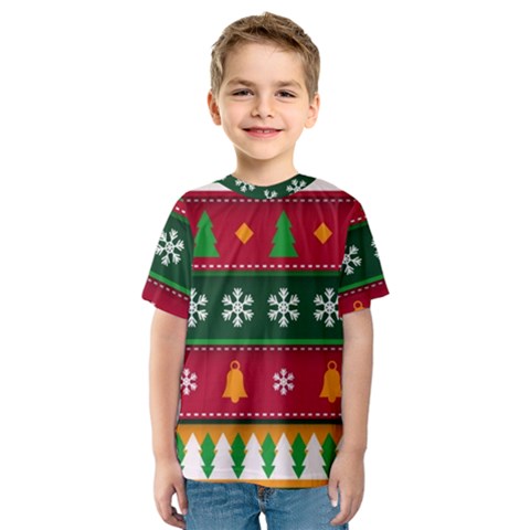 Christmas Time Pattern Christmas Ornament Kids  Sport Mesh T-shirt by Bedest