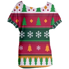 Christmas Time Pattern Christmas Ornament Women s Oversized T-shirt by Bedest