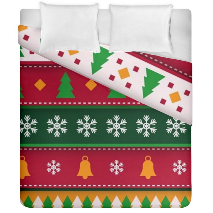 Christmas Time Pattern Christmas Ornament Duvet Cover Double Side (California King Size)