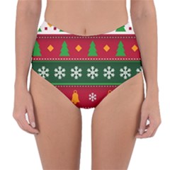 Christmas Time Pattern Christmas Ornament Reversible High-waist Bikini Bottoms by Bedest