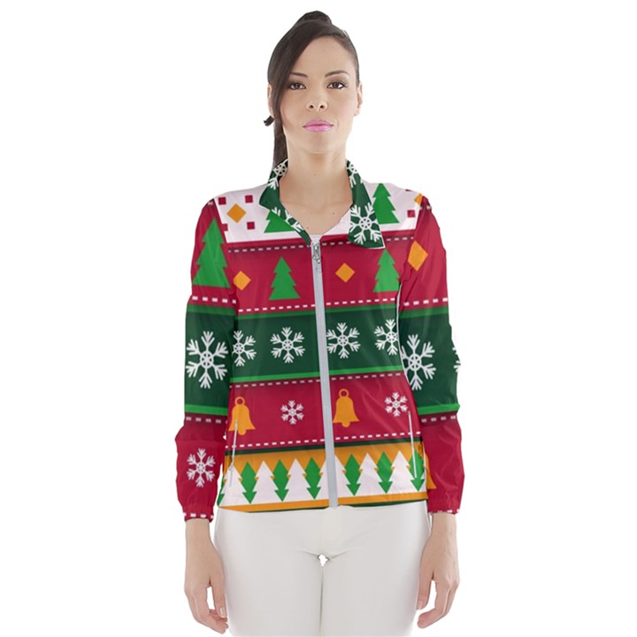 Christmas Time Pattern Christmas Ornament Women s Windbreaker