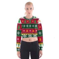 Christmas Time Pattern Christmas Ornament Cropped Sweatshirt