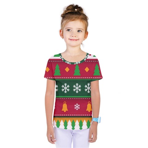 Christmas Time Pattern Christmas Ornament Kids  One Piece T-shirt by Bedest