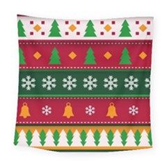 Christmas Time Pattern Christmas Ornament Square Tapestry (large)