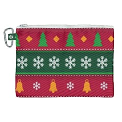 Christmas Time Pattern Christmas Ornament Canvas Cosmetic Bag (xl)