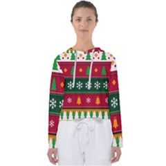 Christmas Time Pattern Christmas Ornament Women s Slouchy Sweat