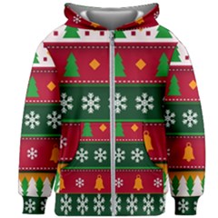 Christmas Time Pattern Christmas Ornament Kids  Zipper Hoodie Without Drawstring