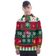 Christmas Time Pattern Christmas Ornament Men s Front Pocket Pullover Windbreaker