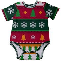 Christmas Time Pattern Christmas Ornament Baby Short Sleeve Bodysuit by Bedest