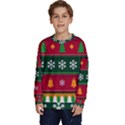 Christmas Time Pattern Christmas Ornament Kids  Crewneck Sweatshirt View1