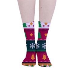 Christmas Time Pattern Christmas Ornament Smooth Crew Length Tube Socks by Bedest