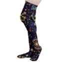 Gold Teal Snowflakes Gold Abstract Christmas Thigh High Stockings View3