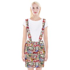 Pattern Kitten Christmas Braces Suspender Skirt