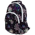 Shiny Winter Snowflake Abstract Christmas Cold Crystal December Rounded Multi Pocket Backpack View1