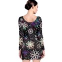 Shiny Winter Snowflake Abstract Christmas Cold Crystal December Long Sleeve Velvet Bodycon Dress View2