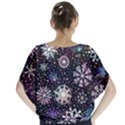 Shiny Winter Snowflake Abstract Christmas Cold Crystal December Batwing Chiffon Blouse View2