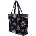 Shiny Winter Snowflake Abstract Christmas Cold Crystal December Zip Up Canvas Bag View1