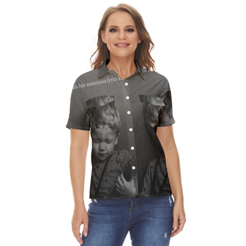 Feel Of Music Women s Short Sleeve Double Pocket Shirt by Ajidj