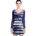 Metallic Rhythm Print Long Sleeve Bodycon Dress View1