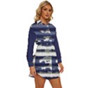 Metallic Rhythm Print Womens Long Sleeve Shirt Dress View3