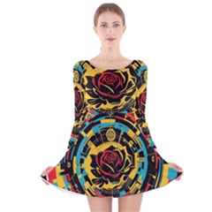 Therose Long Sleeve Velvet Skater Dress